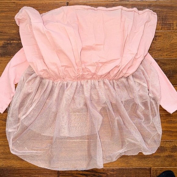 Crewcuts JCrew Tulle long sleeve layered dress, pink, size 5 - Picture 9 of 9